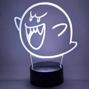 Boo LED Light Lamp Acrylic SMB1 Mario Bowser Ghost Castle SMW Night Light 3D
